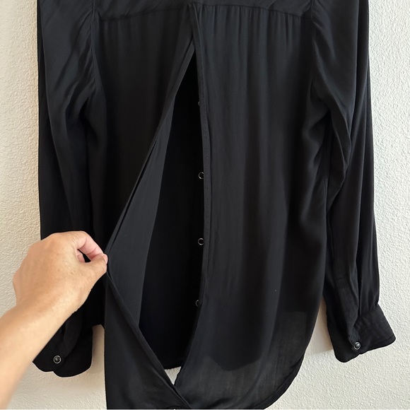 Rails Open Back Black Long Sleeve Top Size Small - Picture 4 of 5